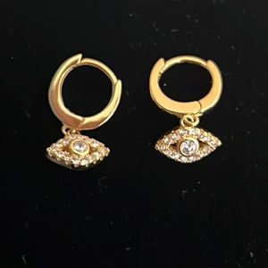NWOT ADORNIA Evil Eye Huggie Earrings